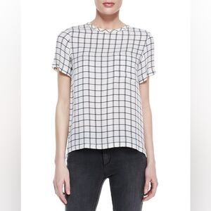 Theory Broxlin Scribble Grid Silk Top